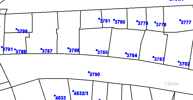 Parcela st. 3785 v KÚ Kladno, Katastrální mapa