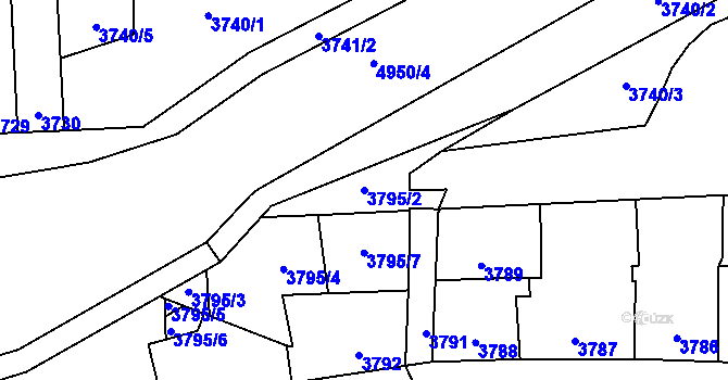 Parcela st. 3795/2 v KÚ Kladno, Katastrální mapa