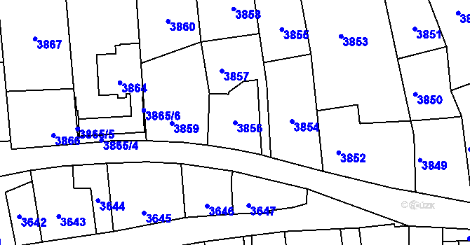 Parcela st. 3856 v KÚ Kladno, Katastrální mapa