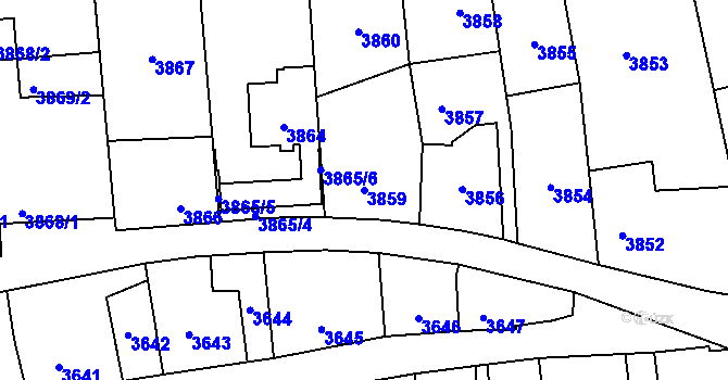 Parcela st. 3859 v KÚ Kladno, Katastrální mapa