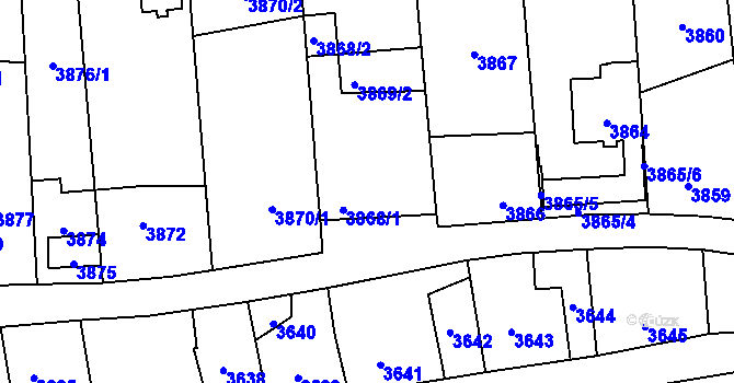 Parcela st. 3868 v KÚ Kladno, Katastrální mapa