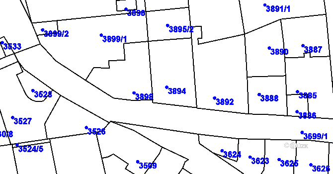 Parcela st. 3894 v KÚ Kladno, Katastrální mapa
