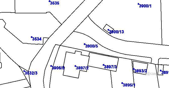 Parcela st. 3900/5 v KÚ Kladno, Katastrální mapa