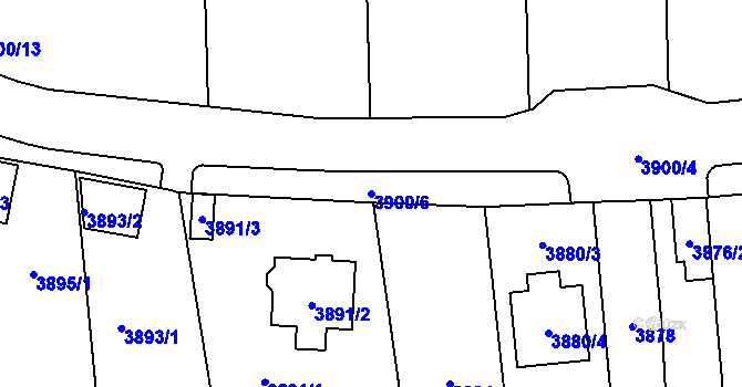 Parcela st. 3900/6 v KÚ Kladno, Katastrální mapa