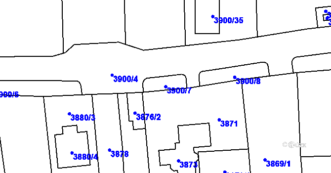Parcela st. 3900/7 v KÚ Kladno, Katastrální mapa