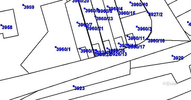 Parcela st. 3926/12 v KÚ Kladno, Katastrální mapa