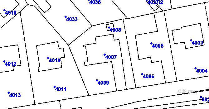 Parcela st. 4007 v KÚ Kladno, Katastrální mapa