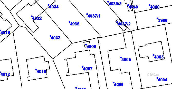 Parcela st. 4008 v KÚ Kladno, Katastrální mapa