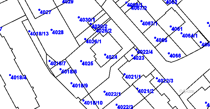Parcela st. 4024 v KÚ Kladno, Katastrální mapa