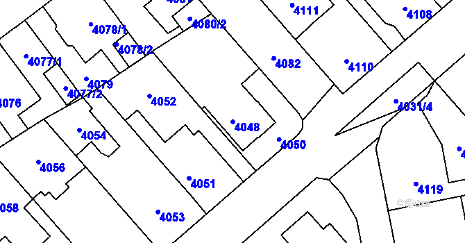 Parcela st. 4048 v KÚ Kladno, Katastrální mapa