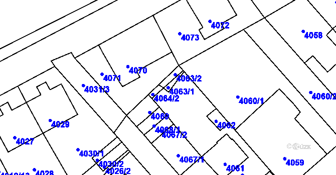 Parcela st. 4063/1 v KÚ Kladno, Katastrální mapa