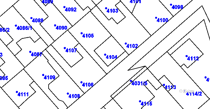 Parcela st. 4104 v KÚ Kladno, Katastrální mapa