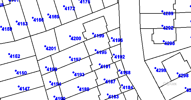 Parcela st. 4195 v KÚ Kladno, Katastrální mapa