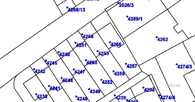 Parcela st. 4253 v KÚ Kladno, Katastrální mapa