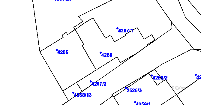 Parcela st. 4266 v KÚ Kladno, Katastrální mapa