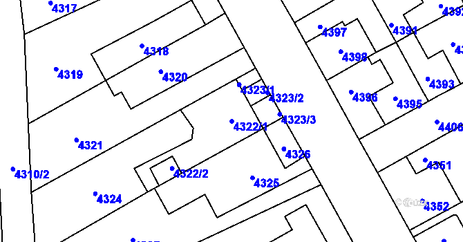 Parcela st. 4322/1 v KÚ Kladno, Katastrální mapa