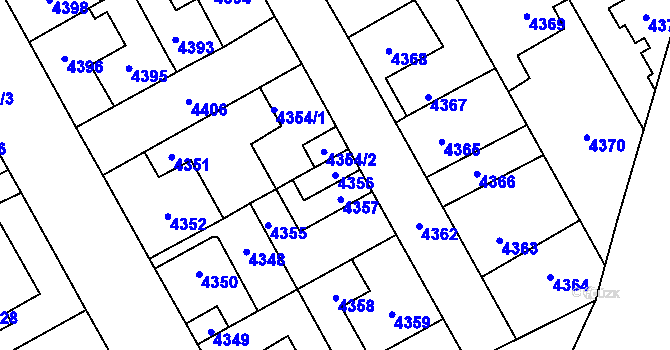Parcela st. 4356 v KÚ Kladno, Katastrální mapa