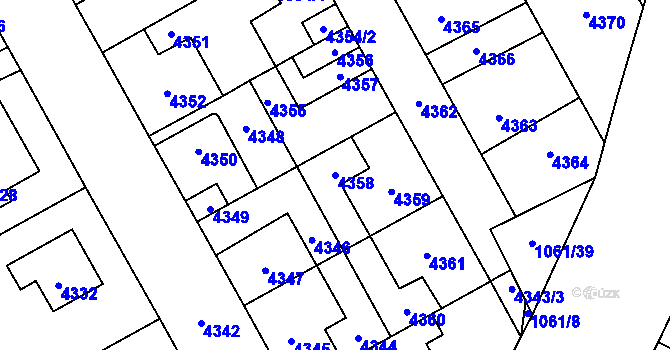 Parcela st. 4358 v KÚ Kladno, Katastrální mapa