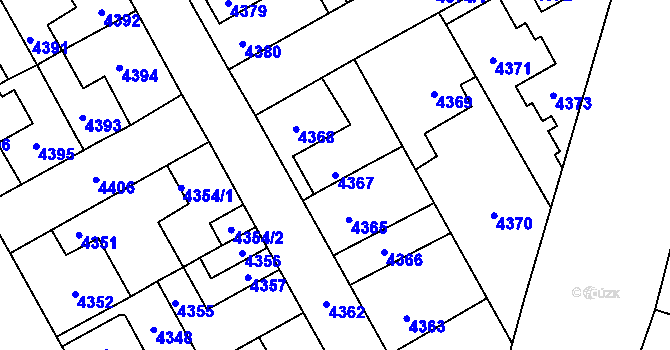 Parcela st. 4367 v KÚ Kladno, Katastrální mapa
