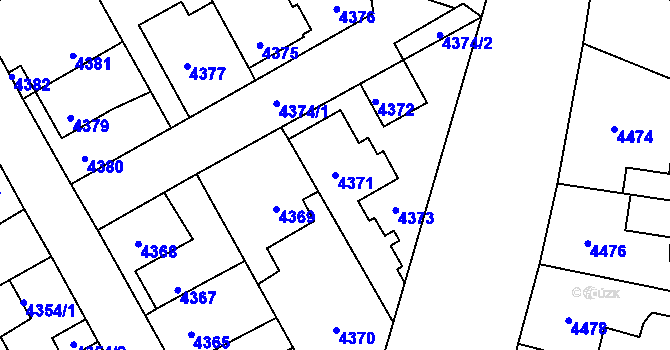 Parcela st. 4371 v KÚ Kladno, Katastrální mapa