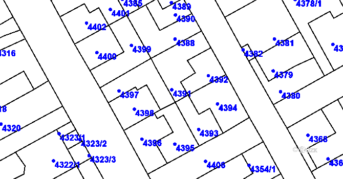 Parcela st. 4391 v KÚ Kladno, Katastrální mapa