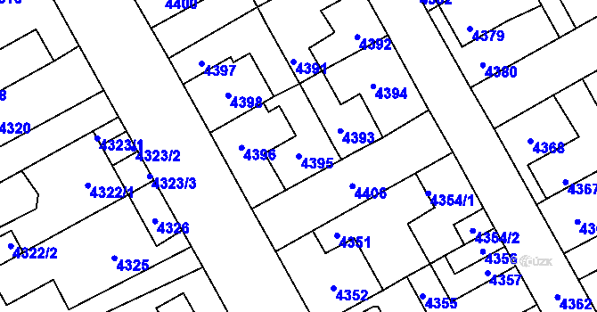 Parcela st. 4395 v KÚ Kladno, Katastrální mapa
