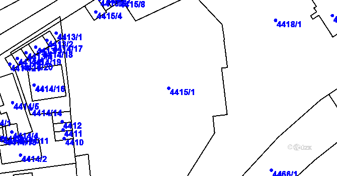 Parcela st. 4415/1 v KÚ Kladno, Katastrální mapa