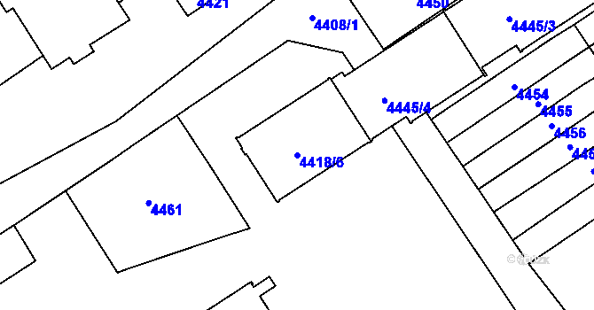 Parcela st. 4418/6 v KÚ Kladno, Katastrální mapa