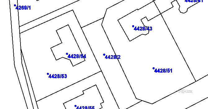 Parcela st. 4428/2 v KÚ Kladno, Katastrální mapa