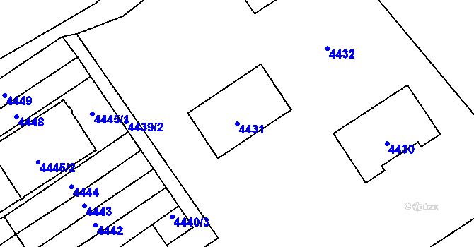 Parcela st. 4431 v KÚ Kladno, Katastrální mapa