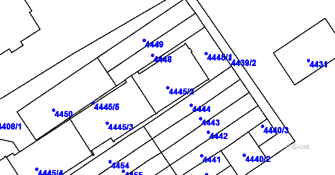 Parcela st. 4445/2 v KÚ Kladno, Katastrální mapa