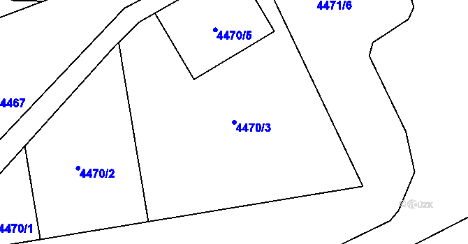 Parcela st. 4470/3 v KÚ Kladno, Katastrální mapa