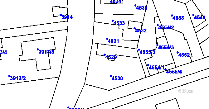 Parcela st. 4529 v KÚ Kladno, Katastrální mapa