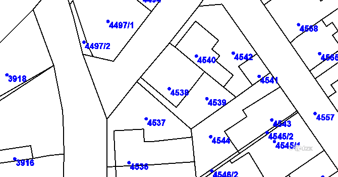 Parcela st. 4538 v KÚ Kladno, Katastrální mapa