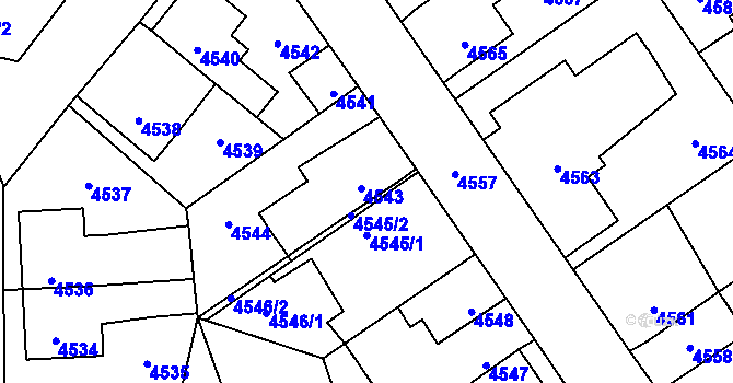 Parcela st. 4543 v KÚ Kladno, Katastrální mapa