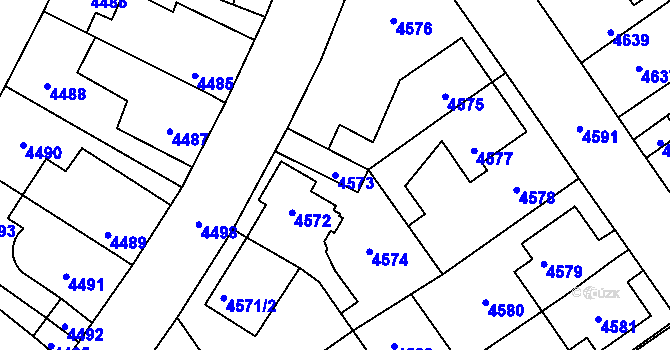 Parcela st. 4573 v KÚ Kladno, Katastrální mapa