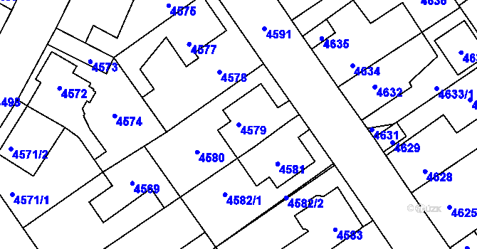 Parcela st. 4579 v KÚ Kladno, Katastrální mapa