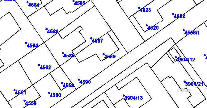 Parcela st. 4589 v KÚ Kladno, Katastrální mapa