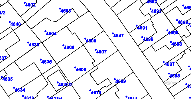Parcela st. 4607 v KÚ Kladno, Katastrální mapa