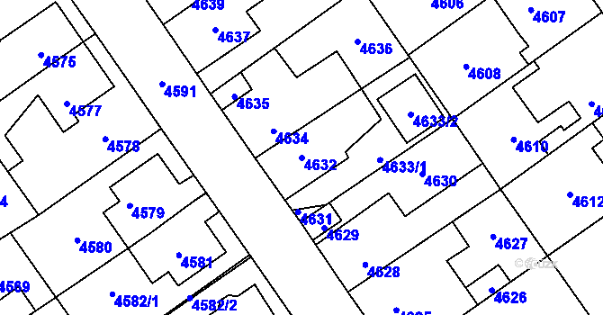 Parcela st. 4632 v KÚ Kladno, Katastrální mapa
