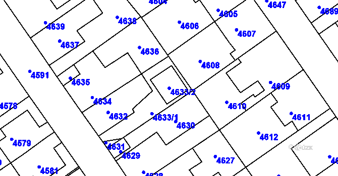 Parcela st. 4633/2 v KÚ Kladno, Katastrální mapa