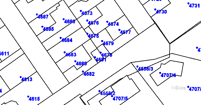Parcela st. 4678 v KÚ Kladno, Katastrální mapa