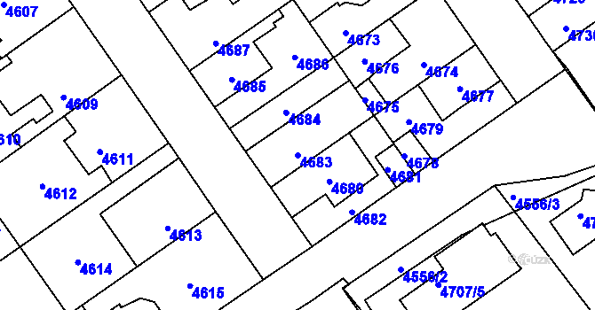 Parcela st. 4683 v KÚ Kladno, Katastrální mapa