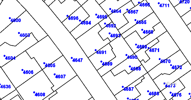 Parcela st. 4691 v KÚ Kladno, Katastrální mapa