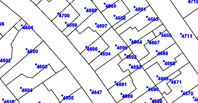Parcela st. 4694 v KÚ Kladno, Katastrální mapa