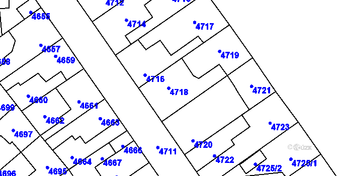 Parcela st. 4718 v KÚ Kladno, Katastrální mapa