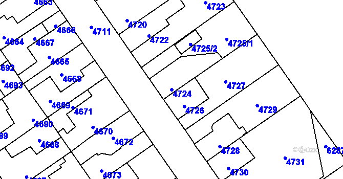 Parcela st. 4724 v KÚ Kladno, Katastrální mapa