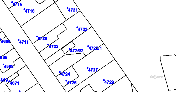 Parcela st. 4725/1 v KÚ Kladno, Katastrální mapa
