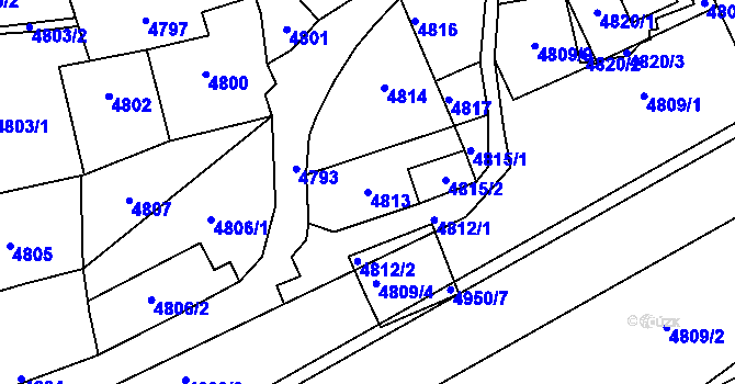 Parcela st. 4813 v KÚ Kladno, Katastrální mapa