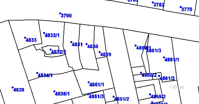 Parcela st. 4829 v KÚ Kladno, Katastrální mapa